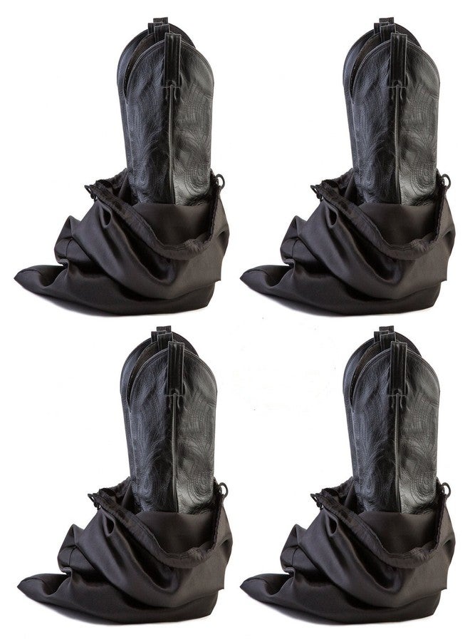 Tuff Guy Travel and Storage Boot Bags, Cowboy Boot Bag, Made of Strong Water Proof Ballistic Nylon w/Locking Drawstring (Black) -Set of 4 Travel Boot Bags, 23" X 19" - Image 1